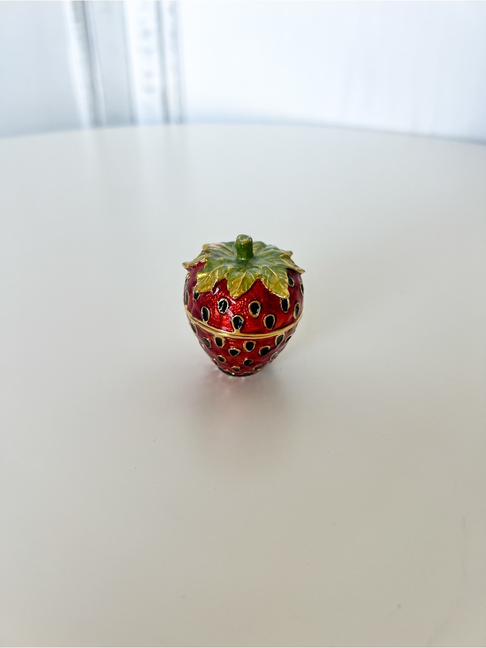 Strawberry Enamel Trinket Box - Home Art